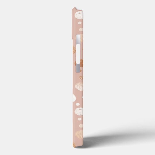 Roos-goud- en beige stippen Case-Mate iPhone case (Achterkant / Links)