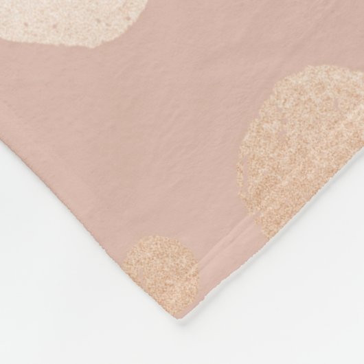 Roos-goud- en beige stippen fleece deken (Hoek)