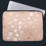 Roos-goud- en beige stippen laptop sleeve<br><div class="desc">Roos-goud en beige stippen en cirkels.</div>