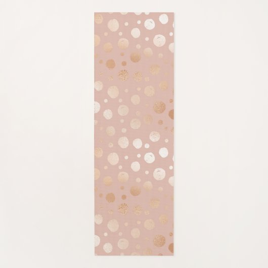 Roos-goud- en beige stippen yogamat (Voorkant)