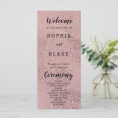 Roos Goud en Bloemen Huwelijk Programma (Staand voorkant)