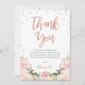 Roos Goud en Bloemen Vrijgezellenfeest Dank u kaar Kaart (Voorkant)