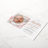 Roos goud en bloesse geometrische bloemen Heilige  Folie Uitnodiging (Gedraaid)