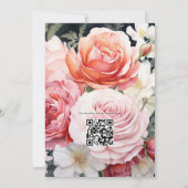 Roos Goud en Blush Bloemen Bruiloft Kaart (Achterkant)