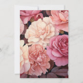 Roos Goud en Blush Bloemen Bruiloft Kaart (Achterkant)