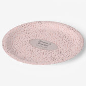 Roos Goud en Blush Folie Sterren Bruiloft Papieren Bordje (Gekanteld)