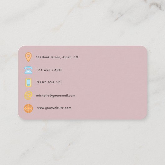 Roos Goud en Blush Roze Abstracte QR Code Visitekaartje (Achterkant)