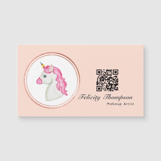 Roos Goud en Blush Roze Haar Stylist QR Code (Voorkant)