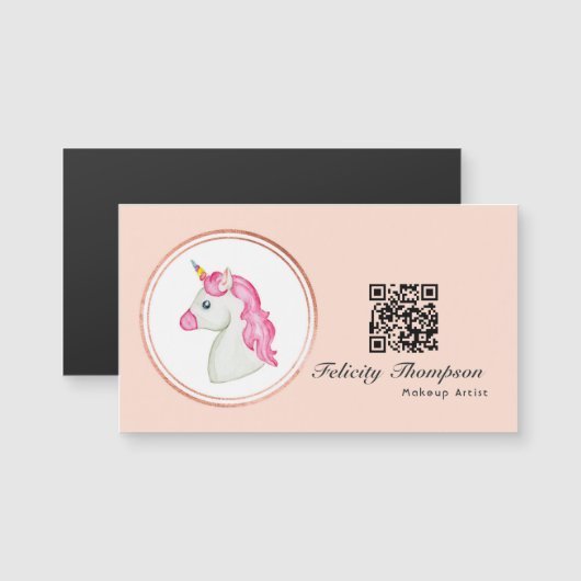 Roos Goud en Blush Roze Haar Stylist QR Code (Voorkant / Achterkant)