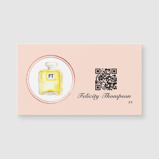 Roos Goud en Blush Roze Make-up Artiest QR Code (Voorkant)