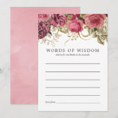 Roos Goud en Blush Vrijgezellenfeest Advies Kaart (Voorkant / Achterkant)