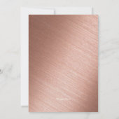 Roos Goud en Faux Glitter Floral Sweet 16 Kaart (Achterkant)