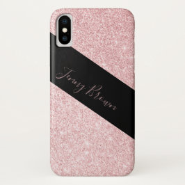 roos goud en glitter elegant monogram Case-Mate iPhone case