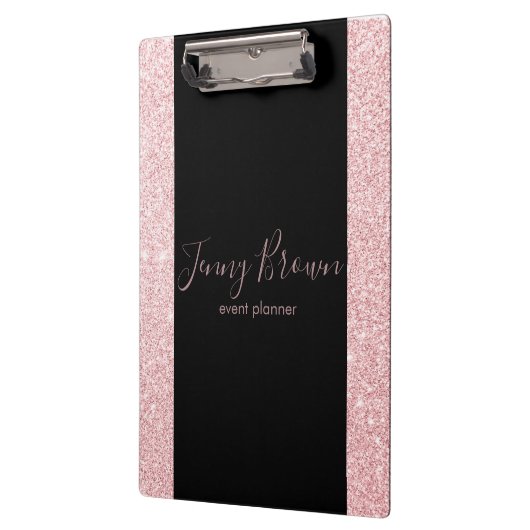 roos goud en glitter elegant monogram klembord (Links)