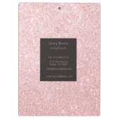 roos goud en glitter elegant monogram klembord (Achterkant)