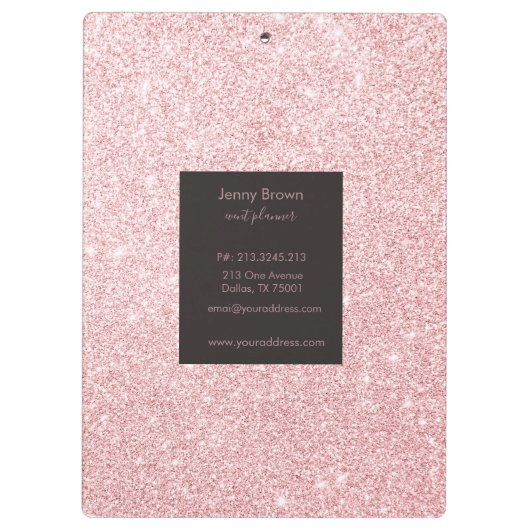 roos goud en glitter elegant monogram klembord (Achterkant)