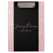 roos goud en glitter elegant monogram klembord (Voorkant)