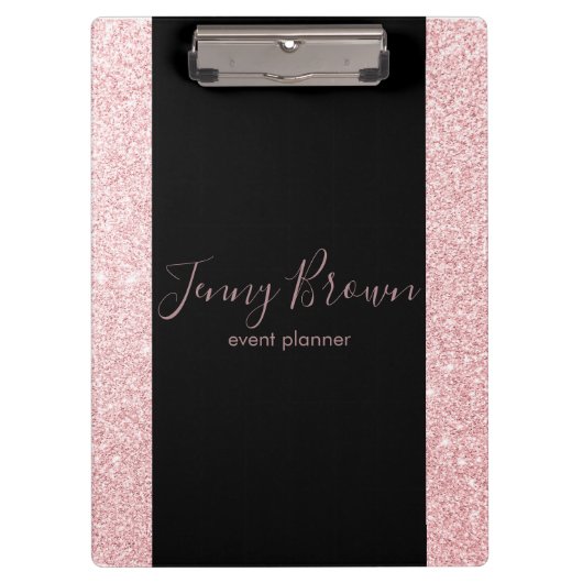 roos goud en glitter elegant monogram klembord (Voorkant)