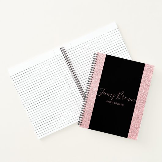 roos goud en glitter elegant script notitieboek (Binnen)