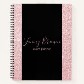 roos goud en glitter elegant script notitieboek (Voorkant)