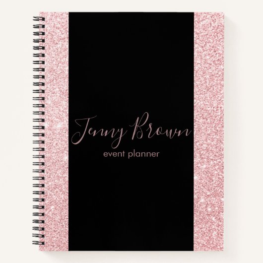 roos goud en glitter elegant script notitieboek (Voorkant)