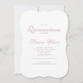 Roos Goud en glitter Quinceanera Uitnodiging (Voorkant)