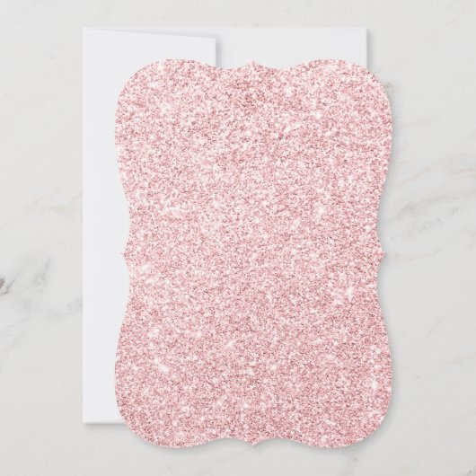 Roos Goud en glitter Quinceanera Uitnodiging (Achterkant)