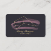 Roos Goud en Gouden Borstelstreken QR Code Visitekaartje (Voorkant)