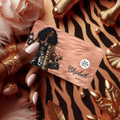 Roos Goud en Gouden Tijger Huid Zwarte Vrouw Baas Visitekaartje