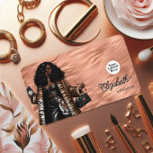 Roos Goud en Gouden Tijger Huid Zwarte Vrouw Baas Visitekaartje