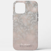 Roos Goud en Grijs Elegant Marmeren Gradiënt Case-Mate iPhone Case (Achterkant)