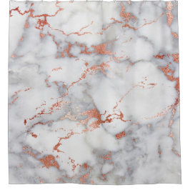 roos goud en grijze marmer douchegordijn