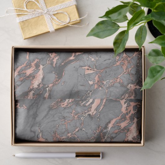 Roos Goud en grijze marmer Tissuepapier (Geschenk)