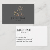 Roos goud en grijze moderne, minimalistische dicht visitekaartje (Voorkant / Achterkant)