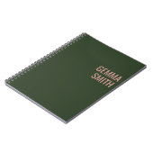 roos goud en groen gepersonaliseerd monogram notitieboek (Linkerzijde)