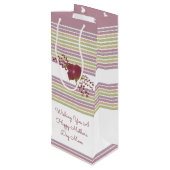 Roos goud en groen wijn cadeautas (Achterkant Gekanteld)