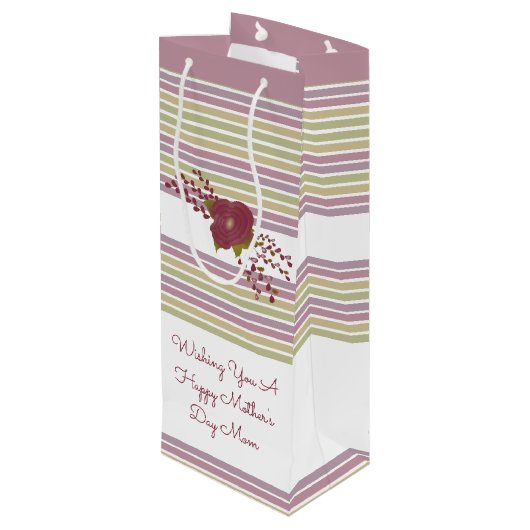 Roos goud en groen wijn cadeautas (Achterkant Gekanteld)