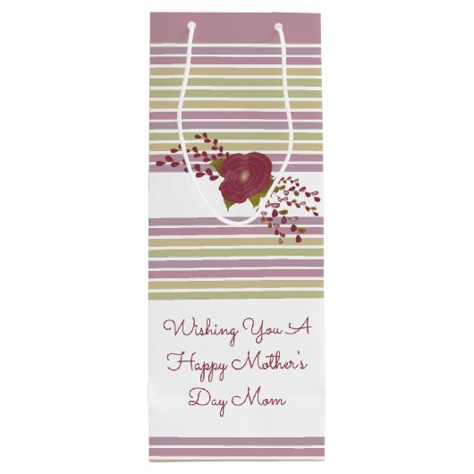 Roos goud en groen wijn cadeautas (Achterkant)