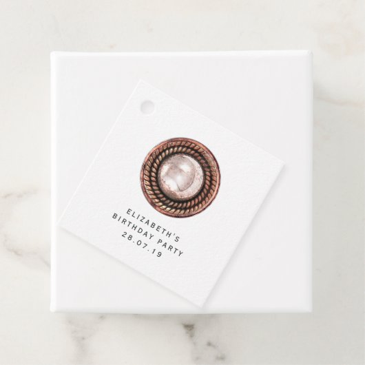 Roos Goud en Koper  Chic Button Bedankjes Labels (In situ)