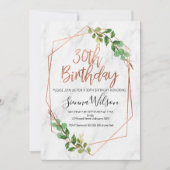 Roos goud en marmer 30e uitnodiging (Voorkant)