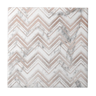 Roos goud en marmer zig zag tegeltje