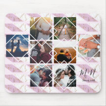 Roos goud en roze marmer Aangepaste naam