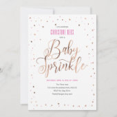 Roos goud en roze, Modern, Girl, Baby Sprinkle Kaart (Voorkant)