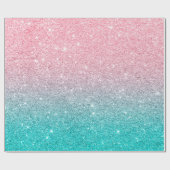 Roos-goud en turkooisegelaar textuur ombre cadeaupapier (Vlak)