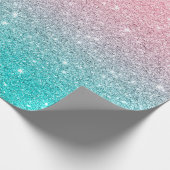 Roos-goud en turkooisegelaar textuur ombre cadeaupapier (Hoek)