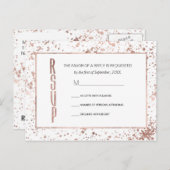 Roos Goud en Verf Spletters RSVP Briefkaarten (Voorkant / Achterkant)