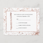 Roos Goud en Verf Spletters RSVP Briefkaarten (Voorkant)