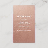 Roos Goud en Wit Houd Kalm en bewerk Tekst Visitekaartje (Achterkant)