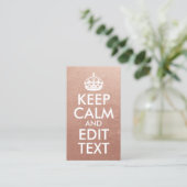 Roos Goud en Wit Houd Kalm en bewerk Tekst Visitekaartje (Staand voorkant)