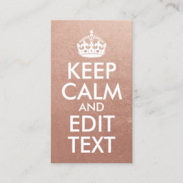 Roos Goud en Wit Houd Kalm en bewerk Tekst Visitekaartje